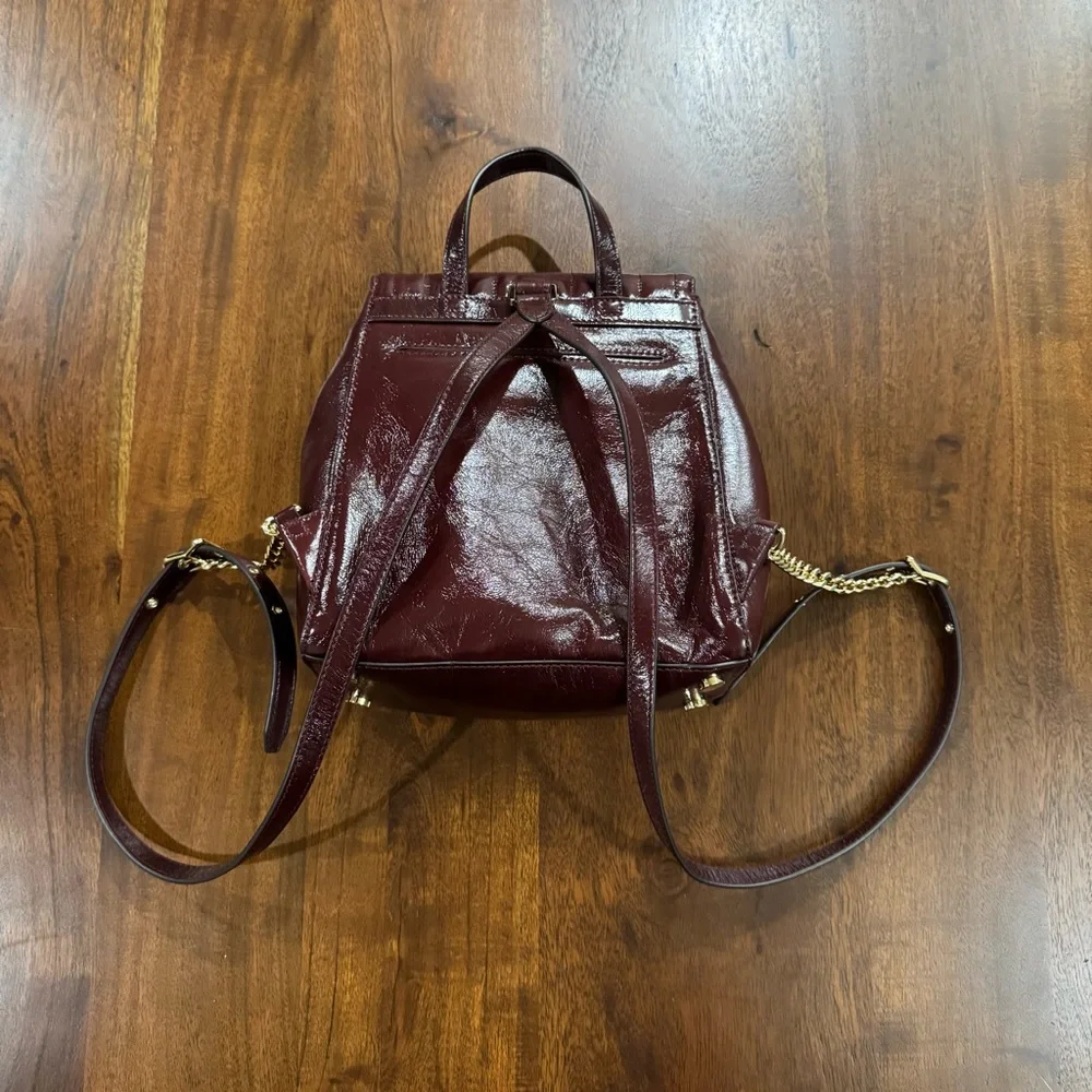 New! Michael Kors Whitney Leather Quilted Backpack in Oxblood Fall‎